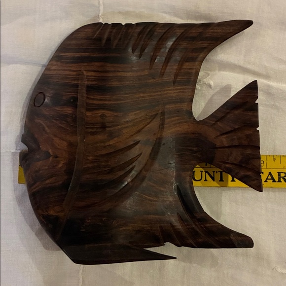 Wooden Angel Fish Decor BIG Statement for Book Shelf or Stand Alone Accent Decor - Picture 7 of 13